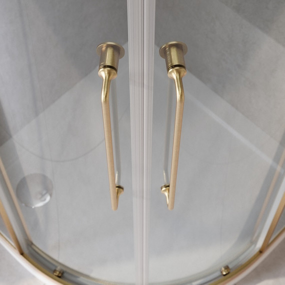 Душевое ограждение 90x90 см Cezares Relax-304-R-2-90-C-BORO, золото/прозрачное фото 4