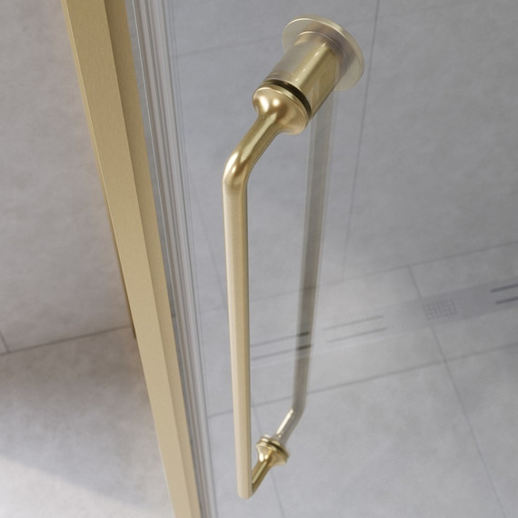 Душевое ограждение 100x100 см Cezares Relax-304-P-1-100-C-BORO, золото/прозрачное фото 4