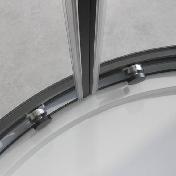 Душевое ограждение 90x90 см Cezares Relax-304-R-2-90-C-GM, оружейная сталь/прозрачное - 3 Душевое ограждение 90x90 см Cezares Relax-304-R-2-90-C-GM, оружейная сталь/прозрачное фото 3