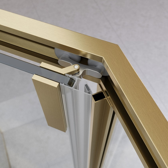 Душевое ограждение 100x100 см Cezares Relax-304-P-1-100-C-BORO, золото/прозрачное фото 2