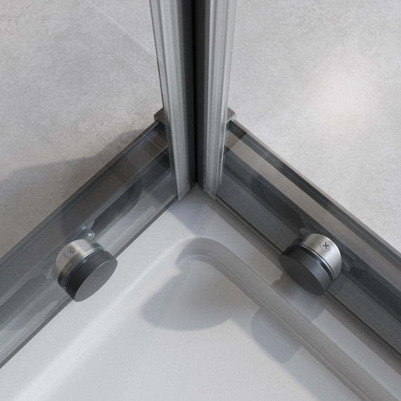 Душевое ограждение 90x90 см Cezares Relax-304-A-2-90-C-GM, оружейная сталь/прозрачное фото 3