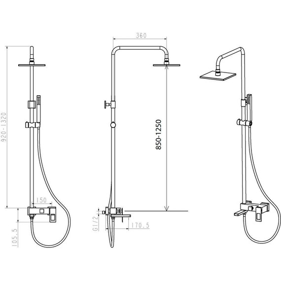 Душевая стойка Boheme Q 148-WG, white gold, Цвет производителя: white gold фото 2