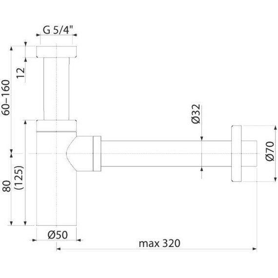 Сифон для умывальника Boheme 609-B, чёрный матовый, Цвет производителя: чёрный матовый фото 2