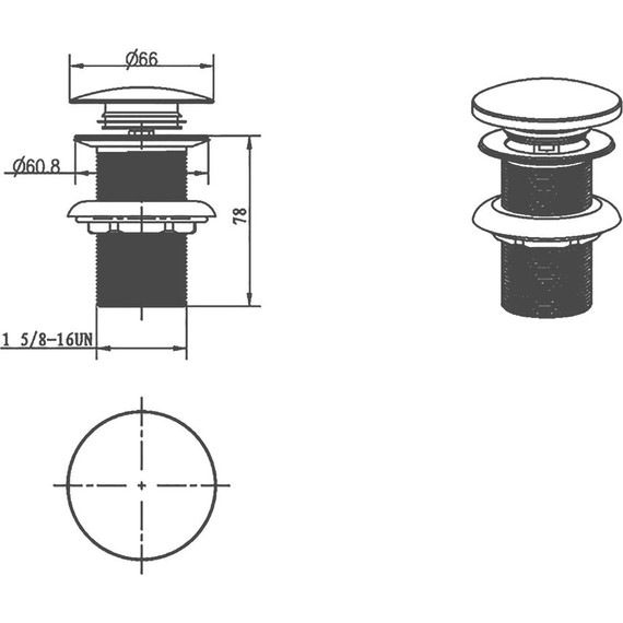 Донный клапан Boheme 612-SGM, shine gun metal, Цвет производителя: shine gun metal фото 2