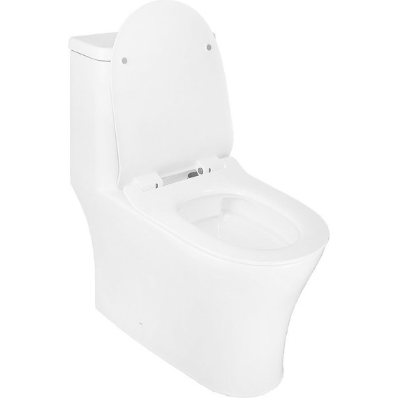 Унитаз-моноблок безободковый Azario Safi AZ-0852 с тонкой крышкой микролифт - 2 Унитаз-моноблок безободковый Azario Safi AZ-0852 с тонкой крышкой микролифт фото 2