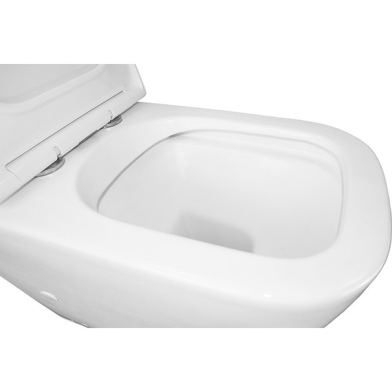 Унитаз-компакт безободковый Azario Mirada S AZ-1288A с тонкой крышкой микролифт, Цвет производителя: белый фото 10