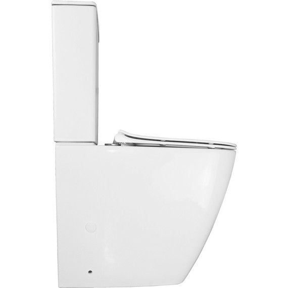 Унитаз-компакт безободковый Azario Mirada S AZ-1288A с тонкой крышкой микролифт, Цвет производителя: белый фото 13