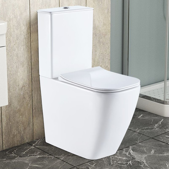 Унитаз-компакт безободковый Azario Mirada S AZ-1288A с тонкой крышкой микролифт, Цвет производителя: белый фото 16