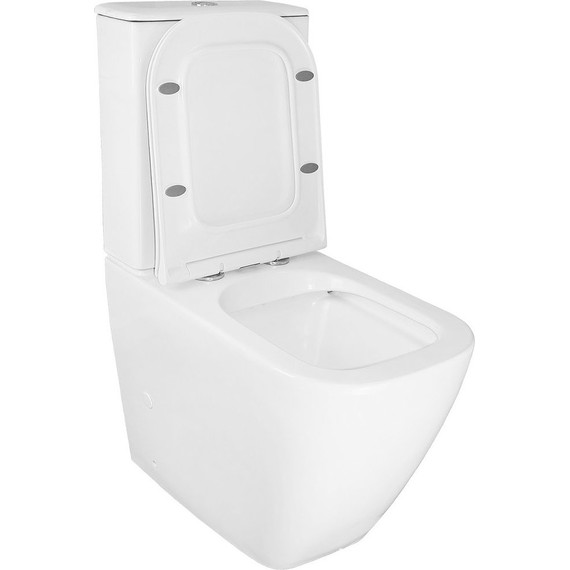 Унитаз-компакт безободковый Azario Mirada S AZ-1288A с тонкой крышкой микролифт, Цвет производителя: белый фото 3