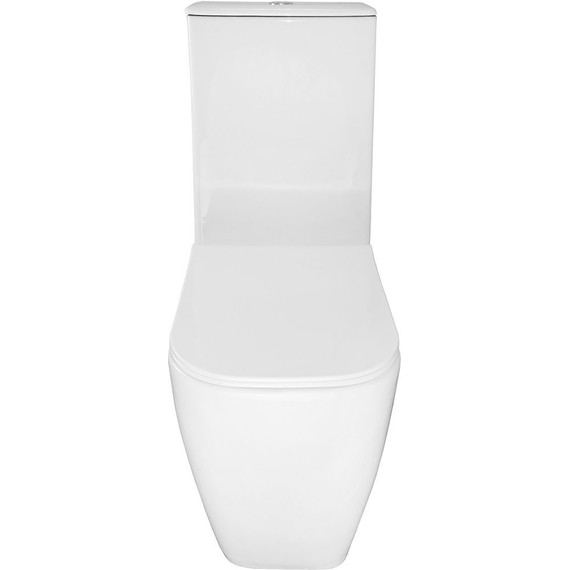 Унитаз-компакт безободковый Azario Mirada S AZ-1288A с тонкой крышкой микролифт, Цвет производителя: белый фото 4