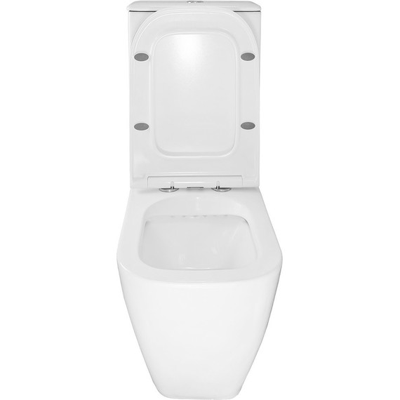 Унитаз-компакт безободковый Azario Mirada S AZ-1288A с тонкой крышкой микролифт, Цвет производителя: белый фото 5