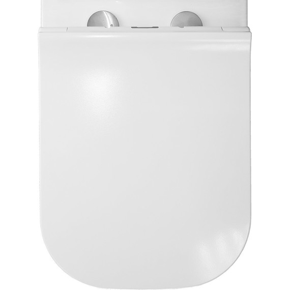 Унитаз-компакт безободковый Azario Mirada S AZ-1288A с тонкой крышкой микролифт, Цвет производителя: белый фото 6