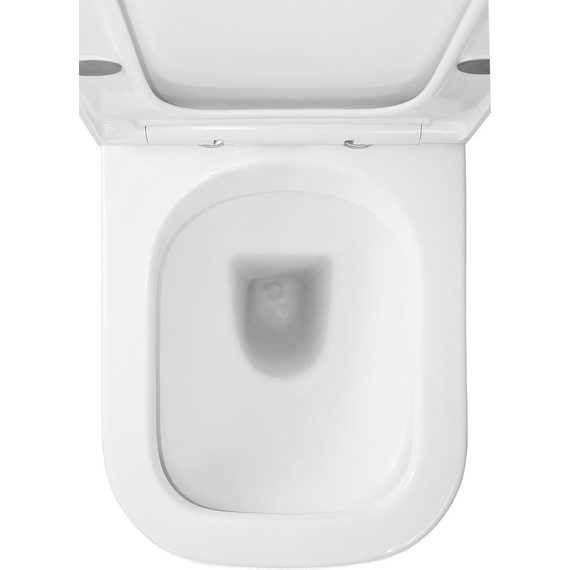 Унитаз-компакт безободковый Azario Mirada S AZ-1288A с тонкой крышкой микролифт, Цвет производителя: белый фото 7
