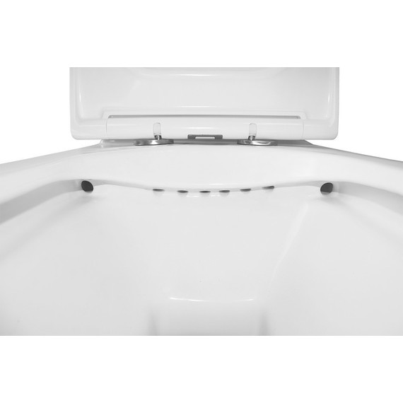 Унитаз-компакт безободковый Azario Mirada S AZ-1288A с тонкой крышкой микролифт, Цвет производителя: белый фото 8