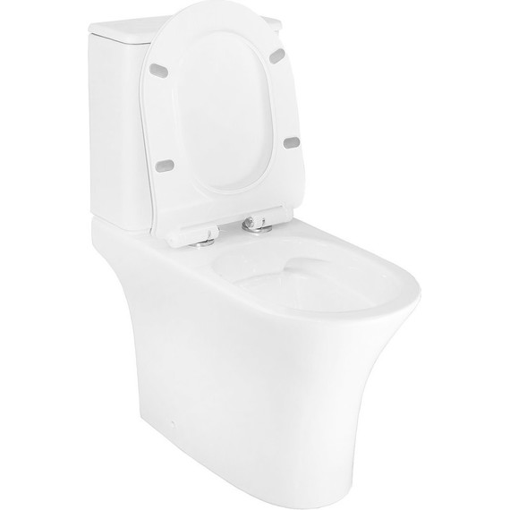 Унитаз-компакт безободковый Azario Frento AZ-2311 с тонкой крышкой микролифт - 3 Унитаз-компакт безободковый Azario Frento AZ-2311 с тонкой крышкой микролифт фото 3