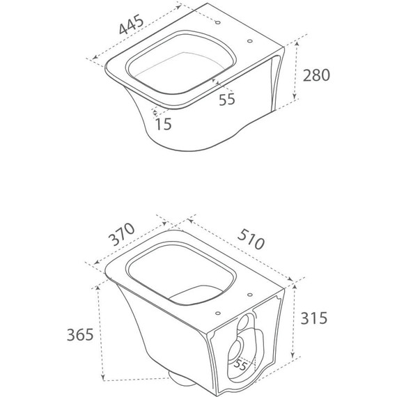 Унитаз-биде подвесной безободковый Boheme Mirage 965-2, белый глянцевый фото 5