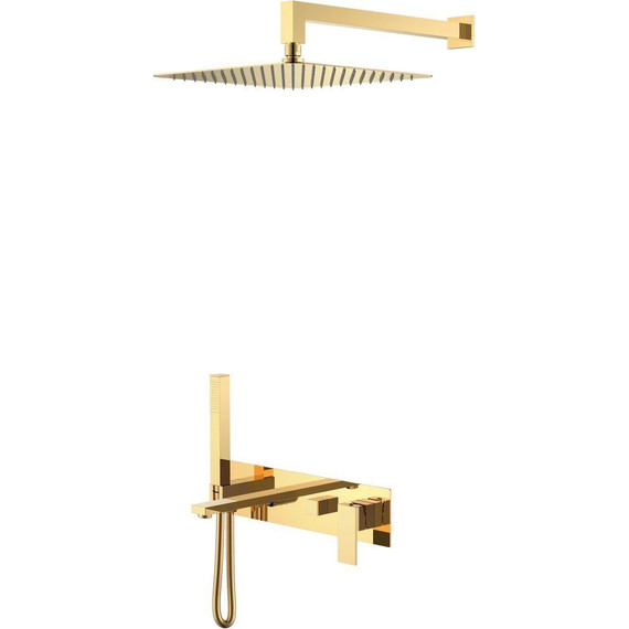 Душевая система для ванны Boheme Qubic 474-G (со скрытой частью) gold, Цвет производителя: gold фото 