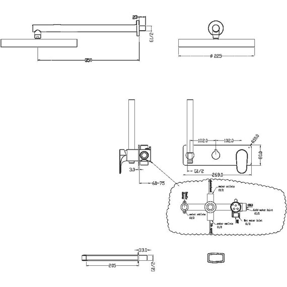 Душевая система для ванны Boheme Spectre 454-2-GM (со скрытой частью) gun metal, Цвет производителя: gun metal - 2 Душевая система для ванны Boheme Spectre 454-2-GM (со скрытой частью) gun metal, Цвет производителя: gun metal фото 2