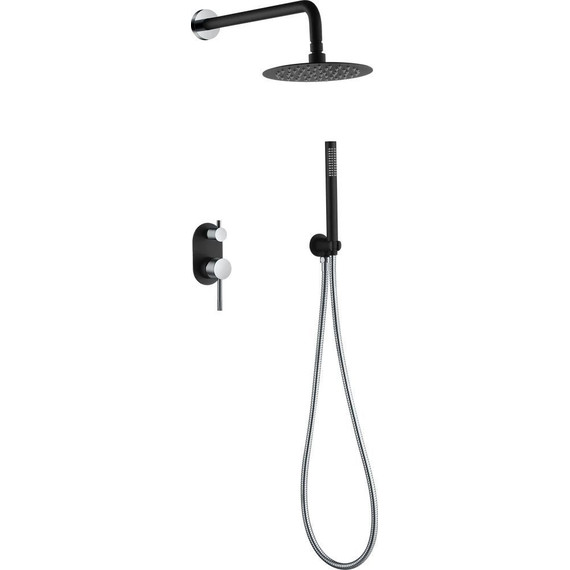 Душевая система для душа Boheme Uno 464-BCR (со скрытой частью) black chrome, Цвет производителя: black chrome фото 