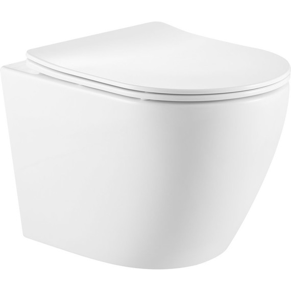 Унитаз подвесной безободковый Тритон Verso 1832 с тонкой крышкой микролифт (система смыва торнадо) фото 2