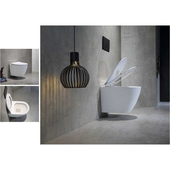 Унитаз подвесной безободковый Тритон Verso 1832 с тонкой крышкой микролифт (система смыва торнадо) фото 12