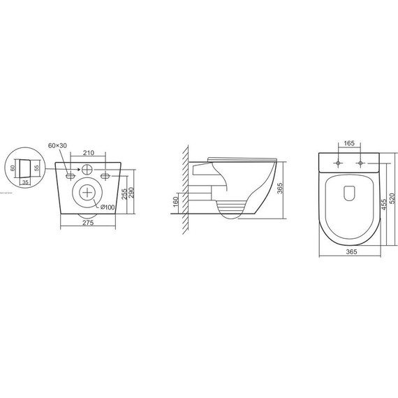 Унитаз подвесной безободковый Тритон Verso 1832 с тонкой крышкой микролифт (система смыва торнадо) фото 13