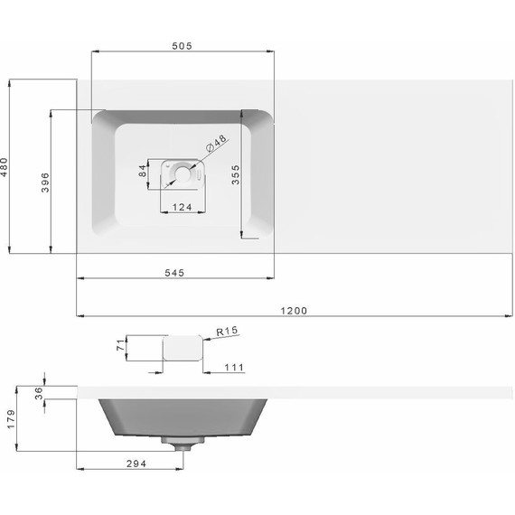 Тумба напольная с раковиной-столешницей Dreja Bona 120 см L 99.0451, белый глянцевый фото 10