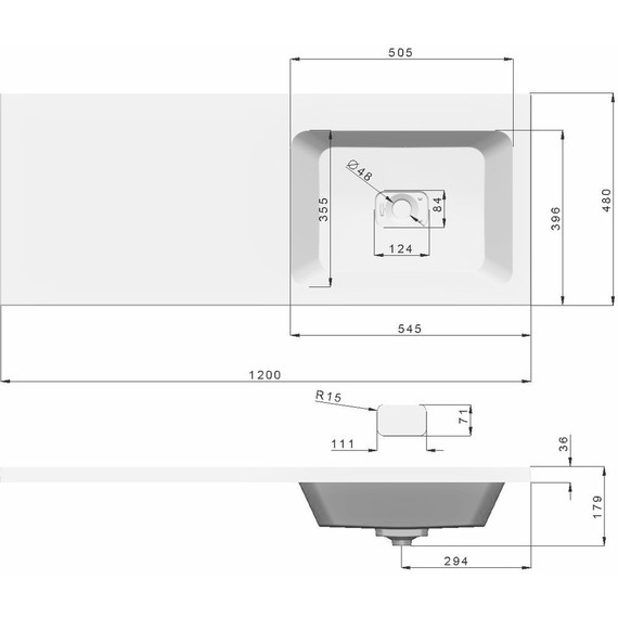 Тумба напольная с раковиной-столешницей Dreja Vega 120 см R 99.0450, белый глянцевый фото 9