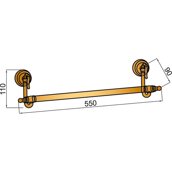 Полотенцедержатель Boheme Medici 10602, бронза - 2 Полотенцедержатель Boheme Medici 10602, бронза фото 2