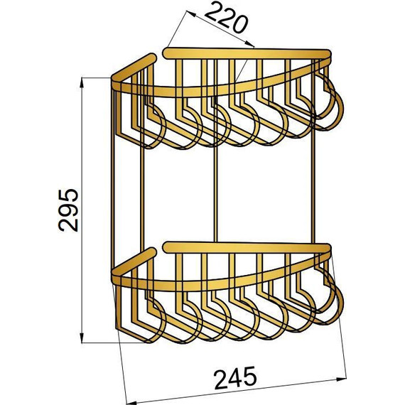 Полочка угловая Boheme Medici 10622, бронза - 2 Полочка угловая Boheme Medici 10622, бронза фото 2