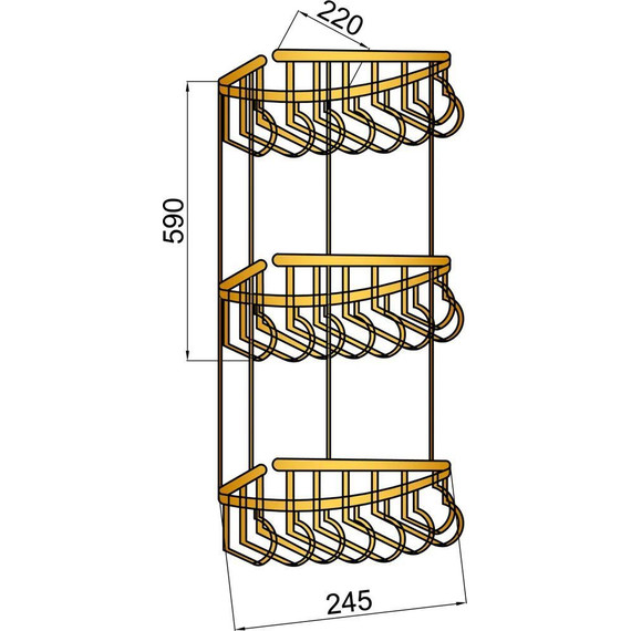 Полочка угловая Boheme Medici 10624, бронза фото 2