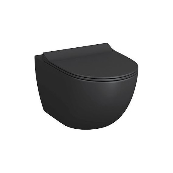 Унитаз подвесной безободковый Vitra Sento 7748B083-0101, чёрный матовый, Цвет производителя: чёрный матовый фото 