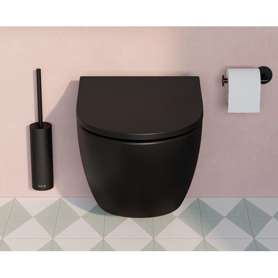 Унитаз подвесной безободковый Vitra Sento 7748B083-0101, чёрный матовый, Цвет производителя: чёрный матовый фото 3