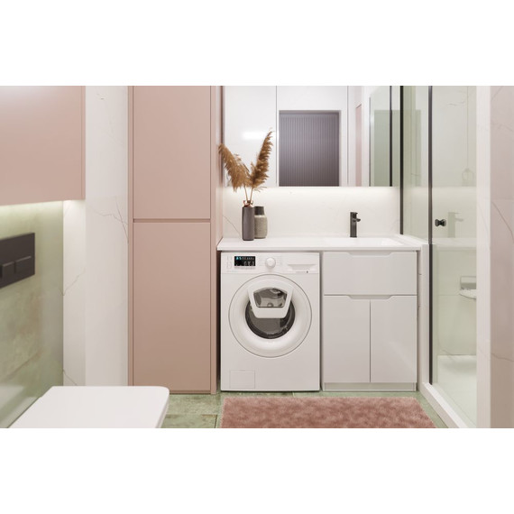 Тумба напольная с раковиной-столешницей Dreja Vega 120 см R 99.0450, белый глянцевый фото 8