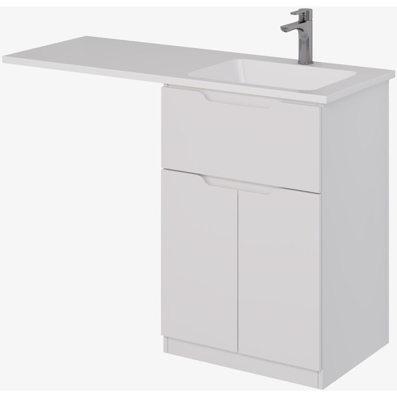 Тумба напольная с раковиной-столешницей Dreja Vega 120 см R 99.0450, белый глянцевый фото 3