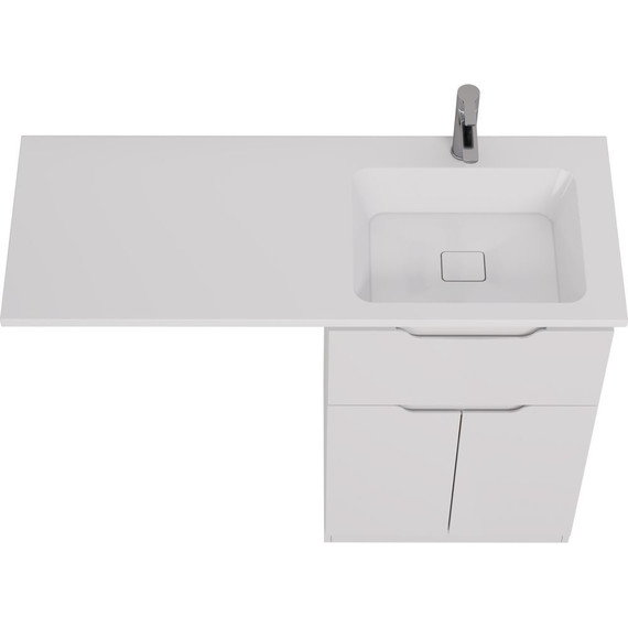 Тумба напольная с раковиной-столешницей Dreja Vega 120 см R 99.0450, белый глянцевый фото 4