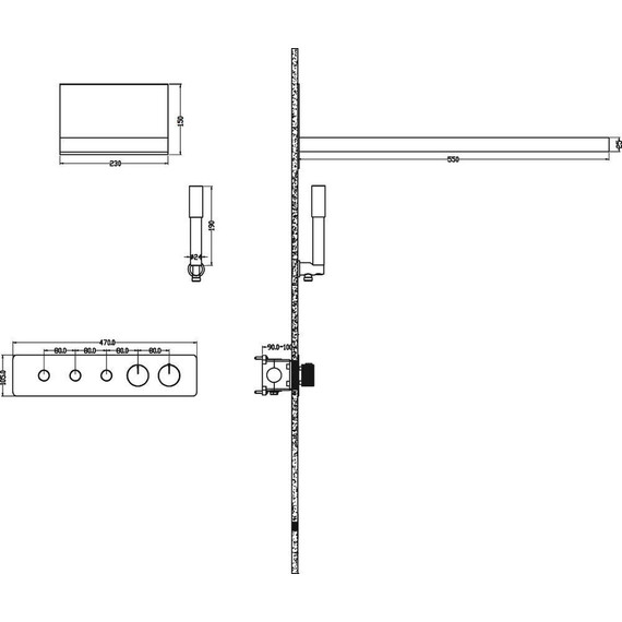 Душевая система для душа с термостатом Boheme Fusion 131-G (со скрытой частью) gold, Цвет производителя: gold фото 2
