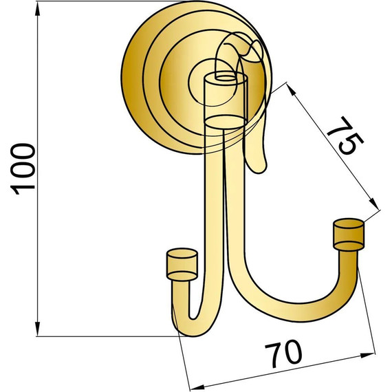 Двойной крючок Boheme Medici 10606, бронза фото 2