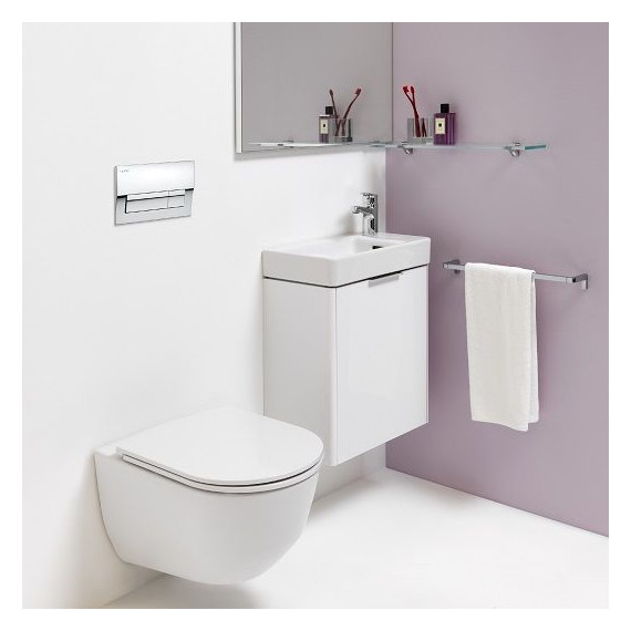 Инсталляция с подвесным унитазом комплект: Laufen Pro rimless ZRU9307615 с подвесным безободковым унитазом, сиденье микролифт, кнопка смыва хром - 3 Инсталляция с подвесным унитазом комплект: Laufen Pro rimless ZRU9307615 с подвесным безободковым унитазом, сиденье микролифт, кнопка смыва хром фото 3