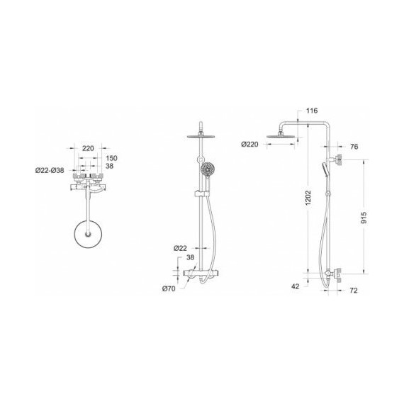 Душевая стойка с термостатом BRAVAT WATERFALL F939114C-A2-RUS - 3 Душевая стойка с термостатом BRAVAT WATERFALL F939114C-A2-RUS фото 3