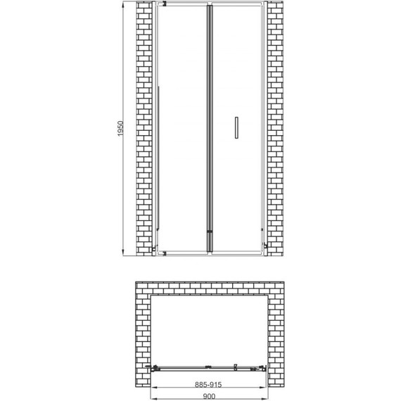 Душевая дверь Berges Wasserhaus Legos LS-4 90 см 062028, хром/прозрачное фото 4