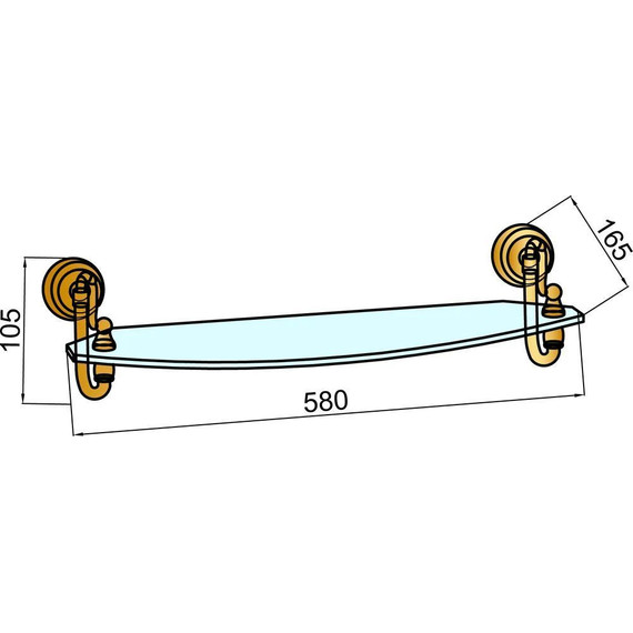 Стеклянная полка Boheme Medici 10607, бронза - 2 Стеклянная полка Boheme Medici 10607, бронза фото 2