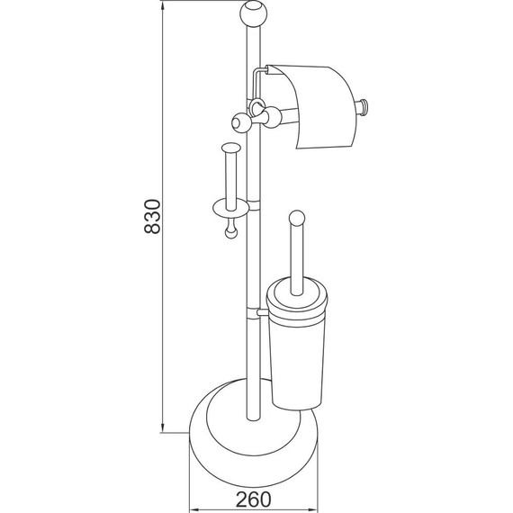 Стойка с держателем и ёршиком Boheme Hermitage 10338, бронза, Цвет производителя: бронза фото 2