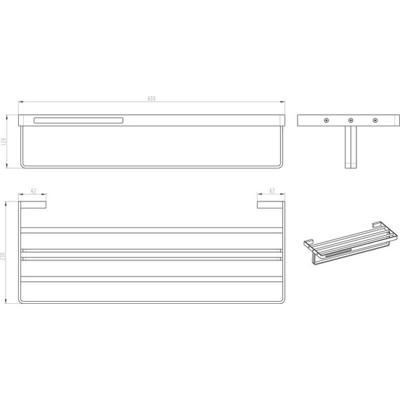 Полка для полотенец Boheme Q 10947-CR, chrome, Цвет производителя: chrome - 2 Полка для полотенец Boheme Q 10947-CR, chrome, Цвет производителя: chrome фото 2