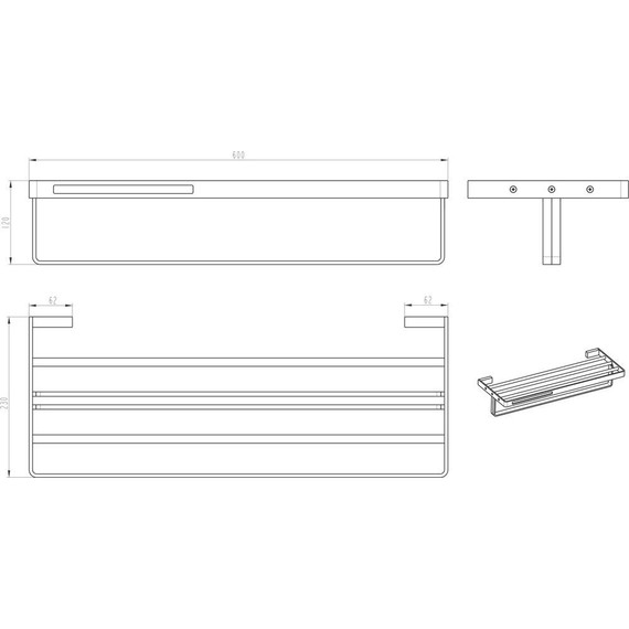 Полка для полотенец Boheme Q 10947-CR-B, black chrome, Цвет производителя: black chrome - 2 Полка для полотенец Boheme Q 10947-CR-B, black chrome, Цвет производителя: black chrome фото 2