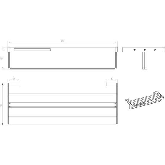 Полка для полотенец Boheme Q 10947-SGM, shine gun metal, Цвет производителя: shine gun metal - 2 Полка для полотенец Boheme Q 10947-SGM, shine gun metal, Цвет производителя: shine gun metal фото 2