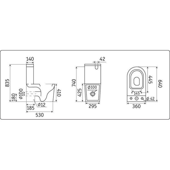 Унитаз-компакт CeramaLux Rimless K2170-1 с крышкой микролифт фото 7