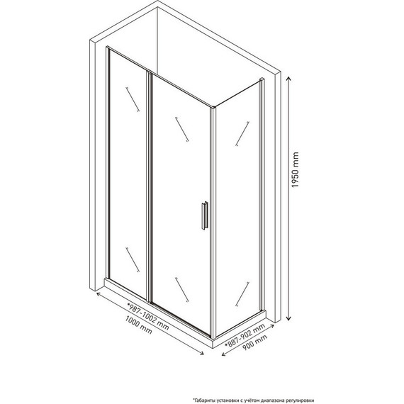 Душевое ограждение Berges Wasserhaus Legos LS-2 100x90 см 061043, хром/прозрачное фото 3