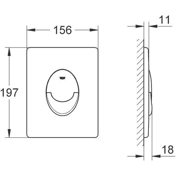 Кнопка смыва Grohe Skate Air 38505KF0, чёрный матовый фото 2