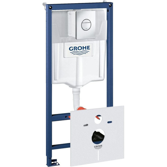 Инсталляция для подвесного унитаза Grohe Rapid SL 38813001 с кнопкой смыва хром фото 